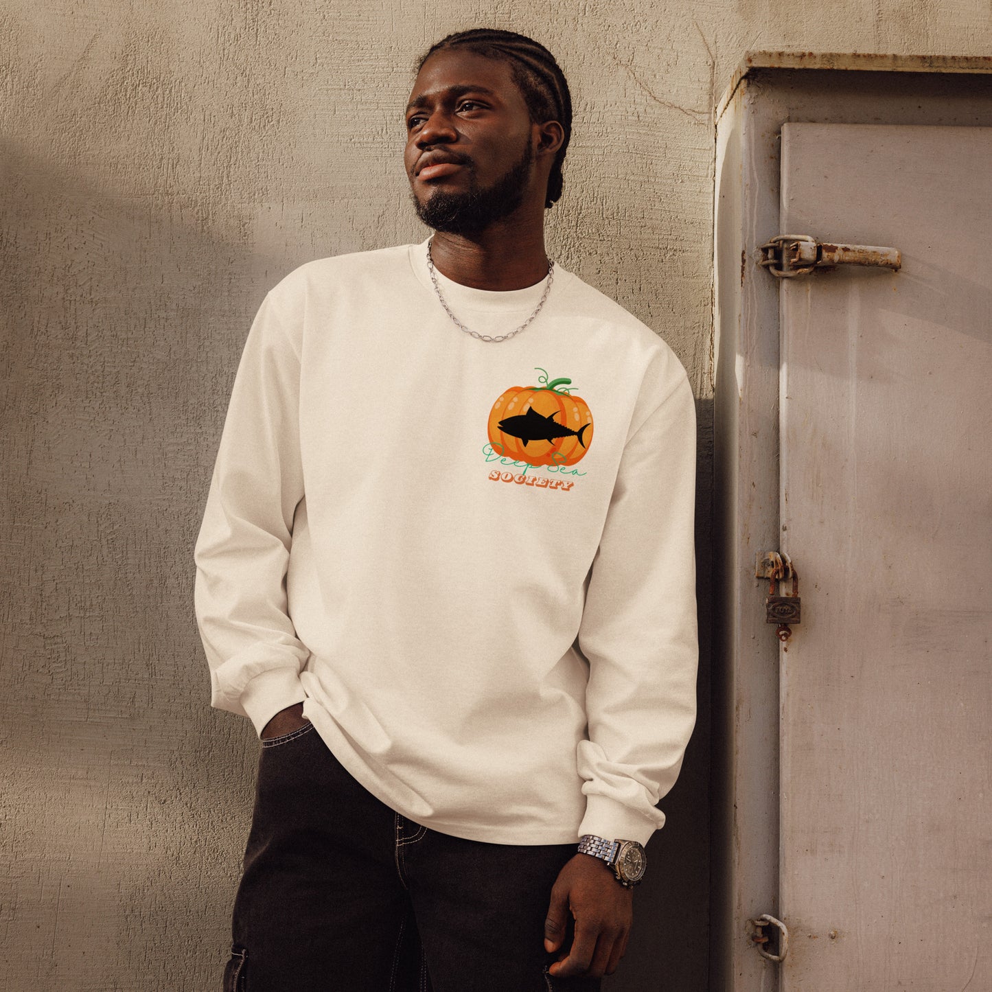 Deep Sea Society Jack-O-Lantern / Fish-O-Ween, Heavyweight Long Sleeve Sirt