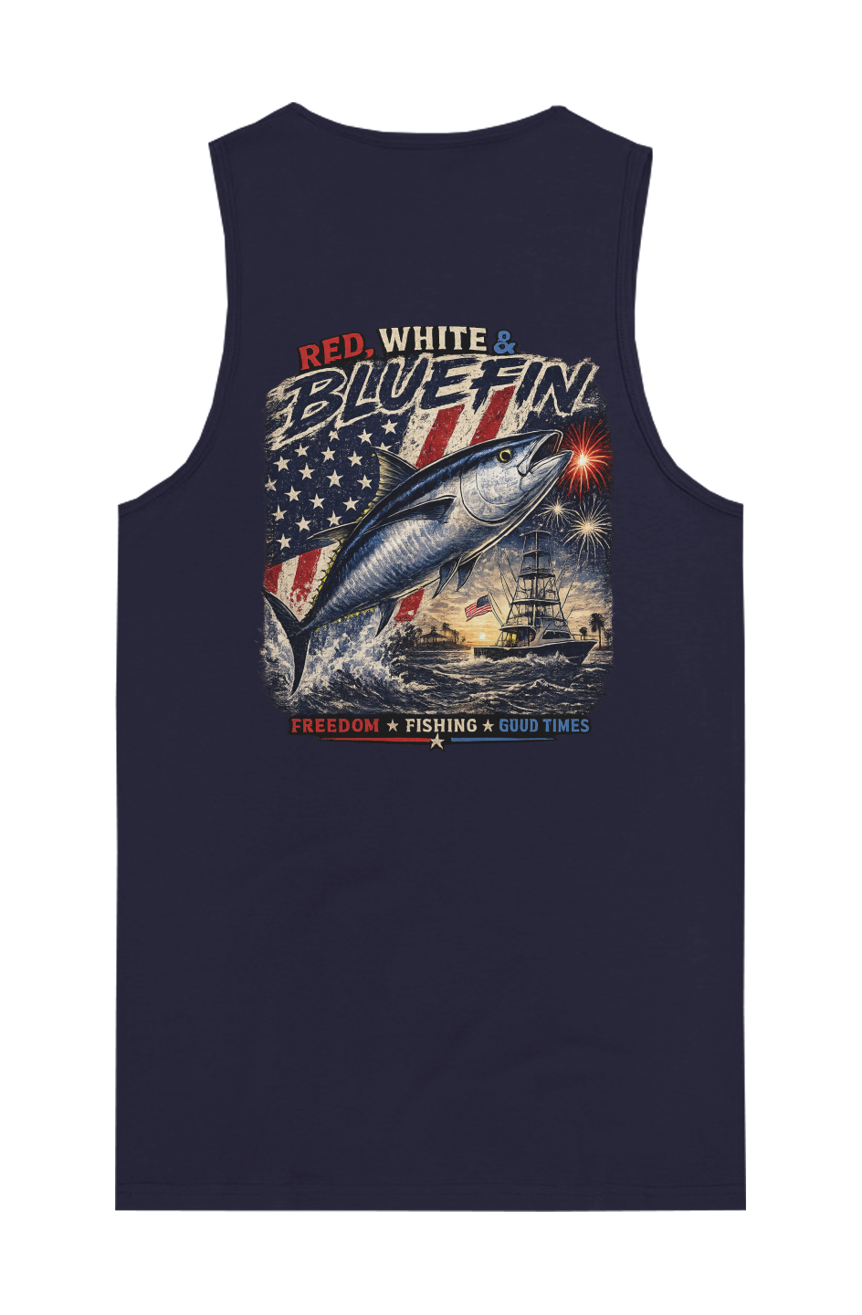 Red White and BlueFin Premium Tank Top