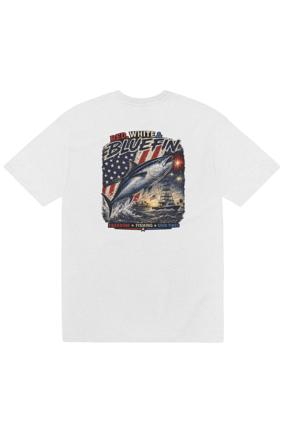 Red, White, and BlueFin Heavyweight T-Shirt